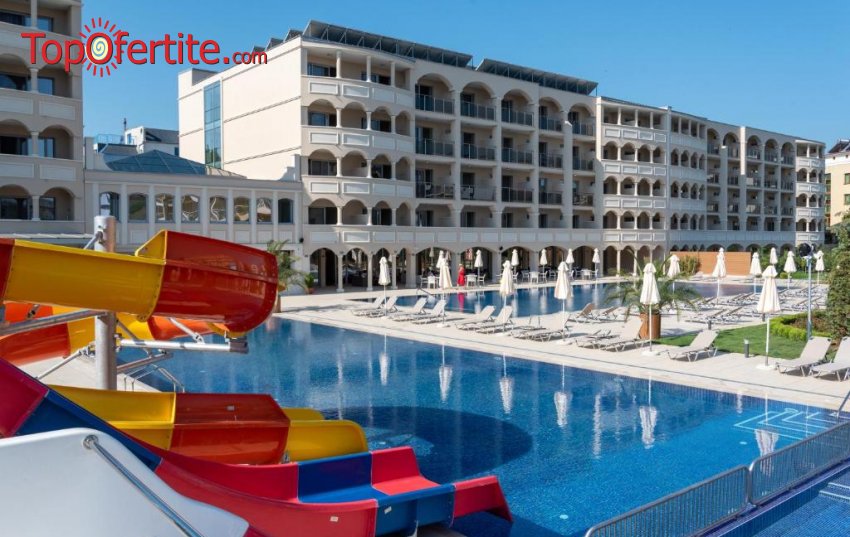 На  море в Приморско, хотел Белведере Александрия Клуб 5*! Нощувка на база All inclusive, външен басейн, водни пързалки, анимация + БЕЗПЛАТНО за дете до 13.99 г. на цени от 110 лв на човек