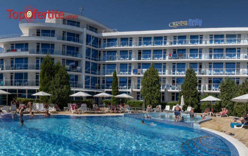 На море в хотел Куин Нели 4*, Приморско! Нощувка на база All inclusive, плувен басейн и анимация за деца на цени от 101 лв на човек + Безплатно за дете до 13 г